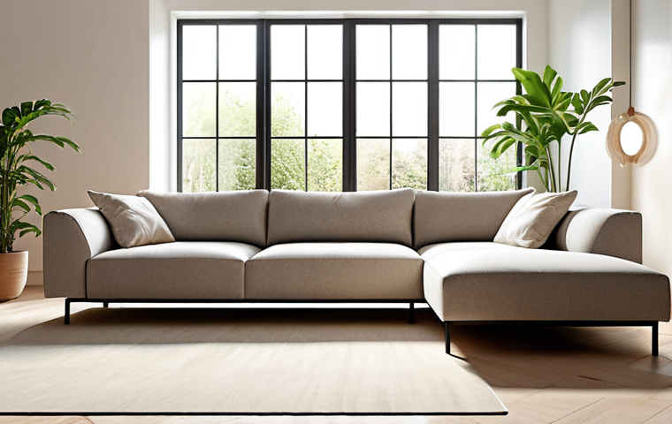 **
> A modern, modular sofa in a bright, minimalist living room. The sofa is composed of individual, customizable sections. Sunlight streams through a large window. Focus on the flexibility and adaptability of the modular design. Consider including elements like plants or a coffee table to showcase the functionality within a living space.
**