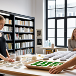 **Prompt:** Industrial design studio, a team brainstorming with bio-plastic samples, natural light, sustainable materials library in background, German design aesthetic, focus on eco-friendly packaging.